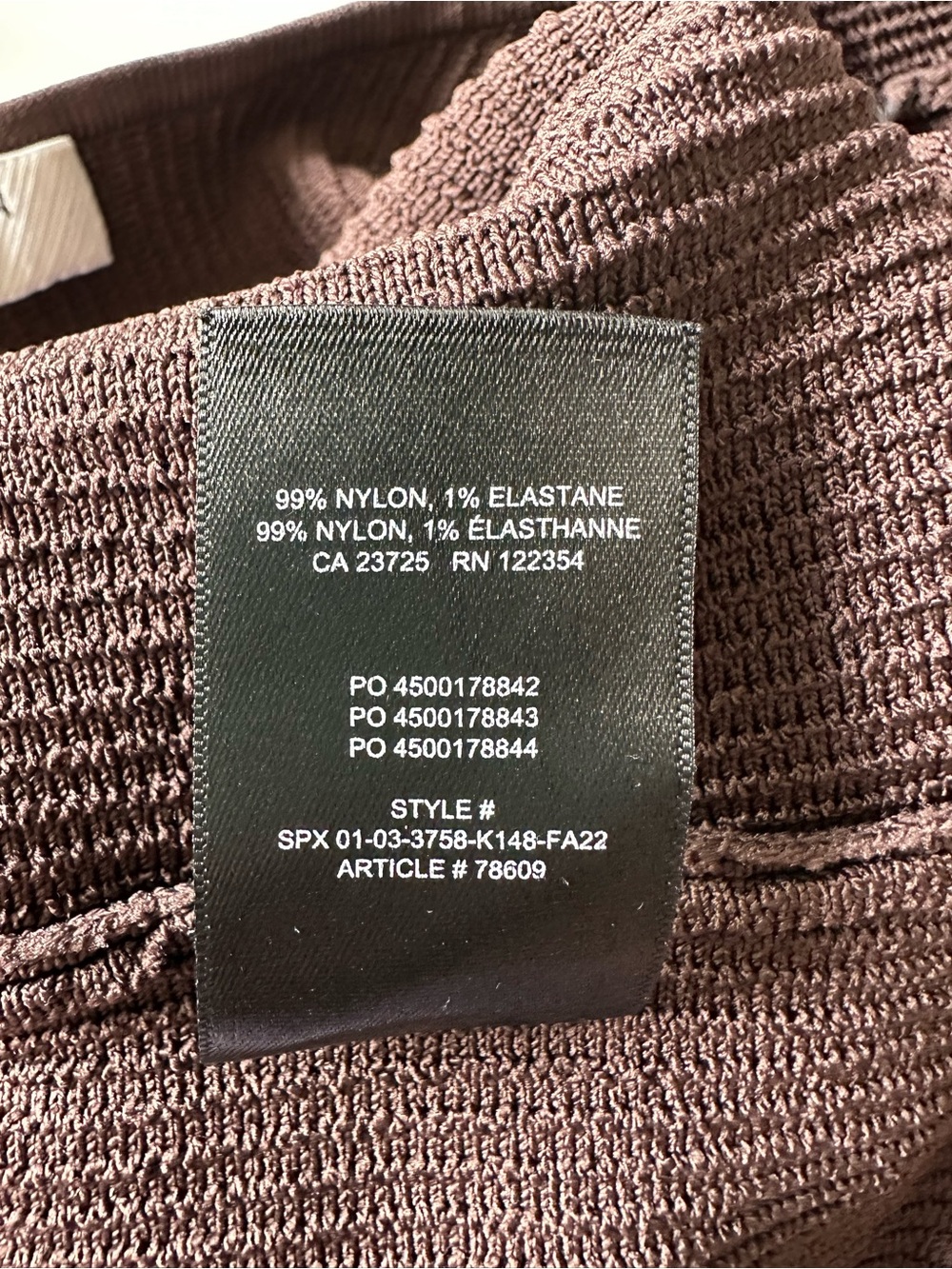 Babaton Aritzia XS Sculpt Knit Sweetheart Long Sleeve Top Brown Ribbed - Picture 10 of 10